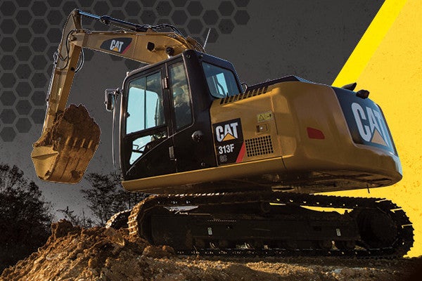 Cat Excavator on Yellow Background