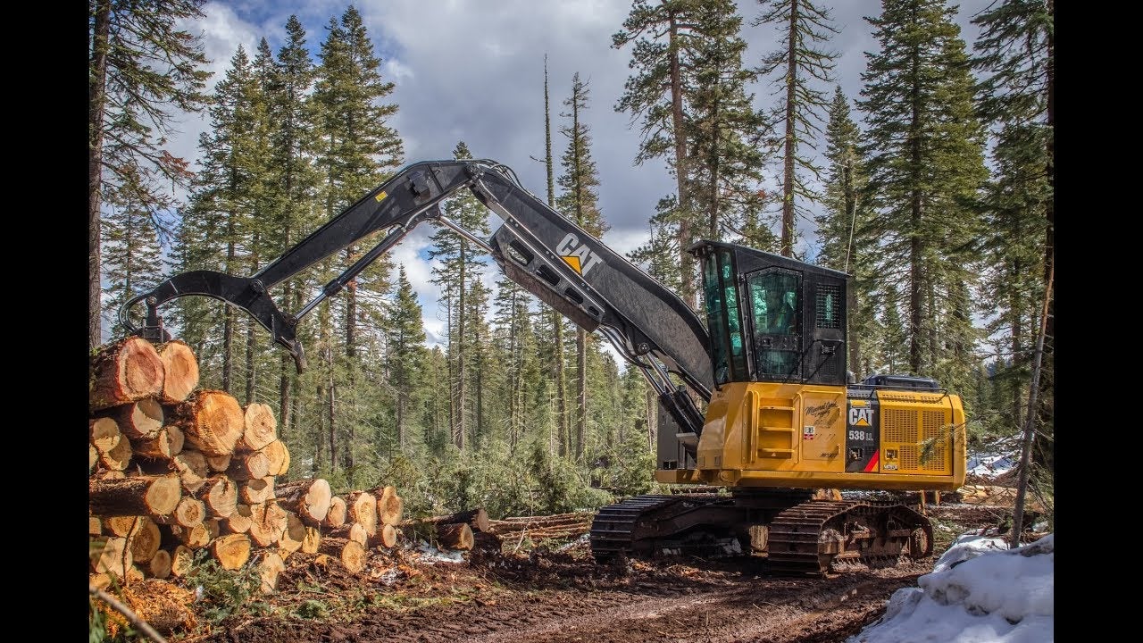 Cat 538 Log Loader Working in Oregon Peterson CAT