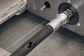 damaged hydraulic hose