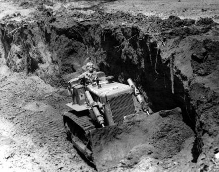 cat dozer operator 1960s