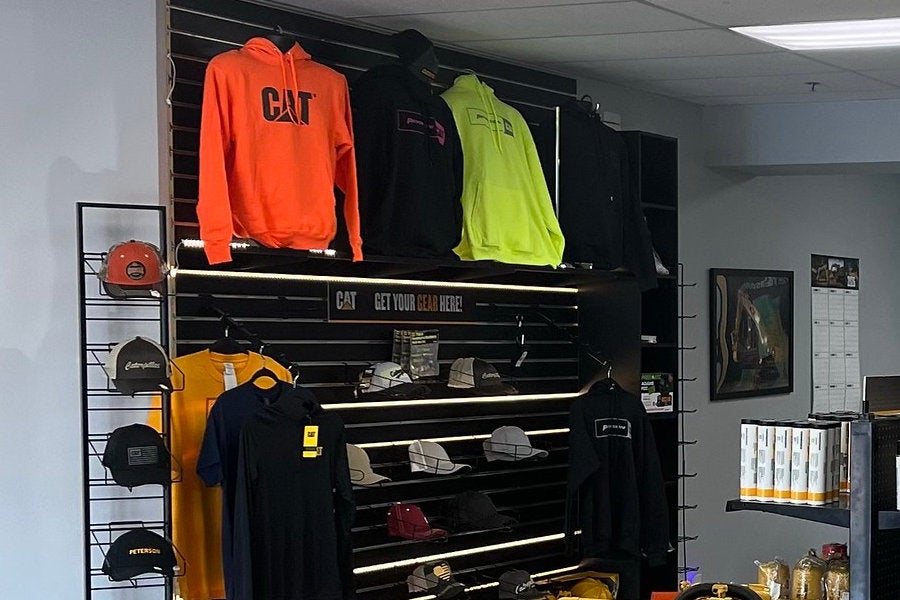 Peterson Cat merchandise display in Klamath Falls