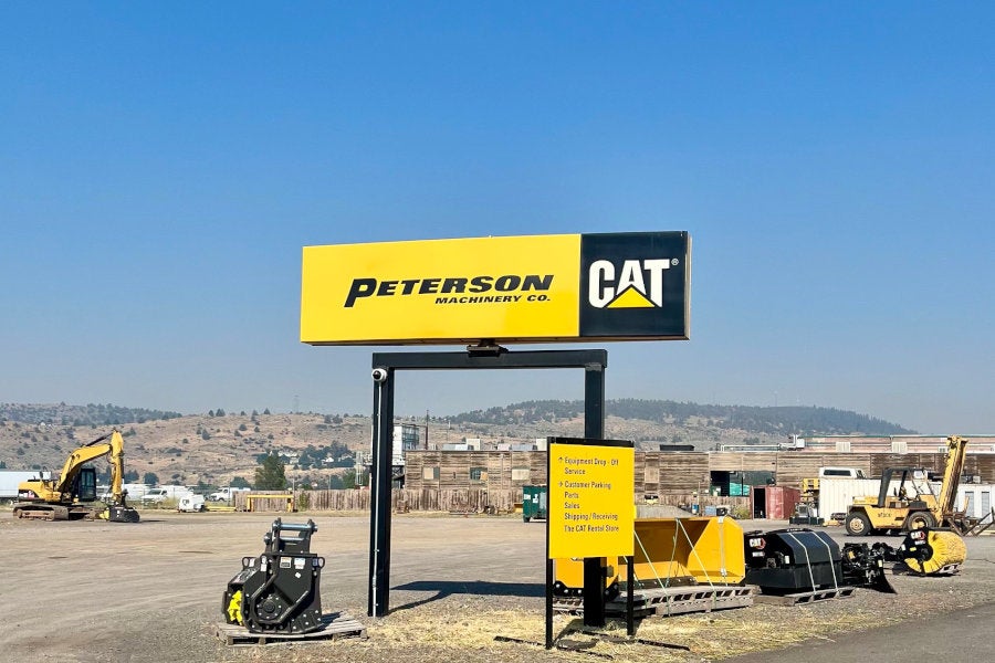 Peterson Cat Klamath Falls marquee sign