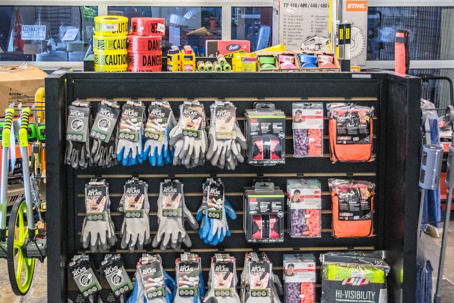 Gloves, safety vests, and caution tape