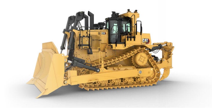 Cat dozer on white background