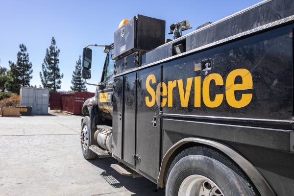 Heavy equipment field service truck in San Martin, California