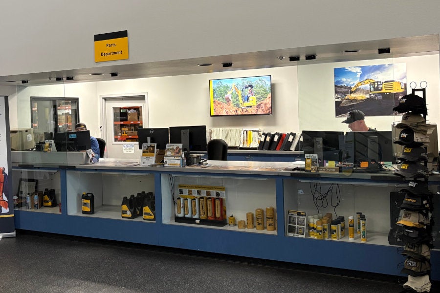 Two employees at the Santa Rosa parts counter