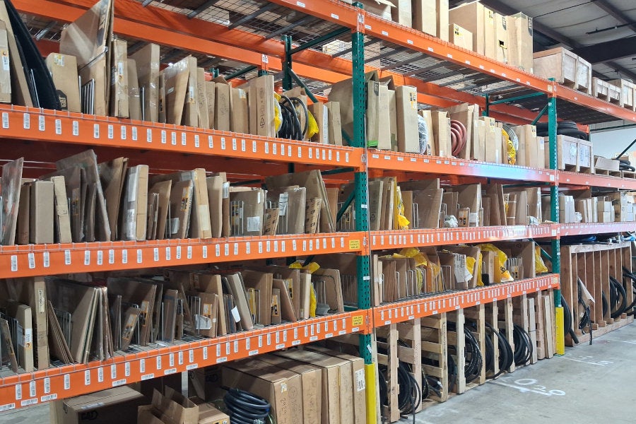Vidmar shelves full of parts