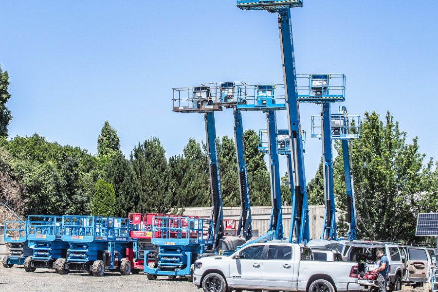 Different kinds of mobile elevated work platforms