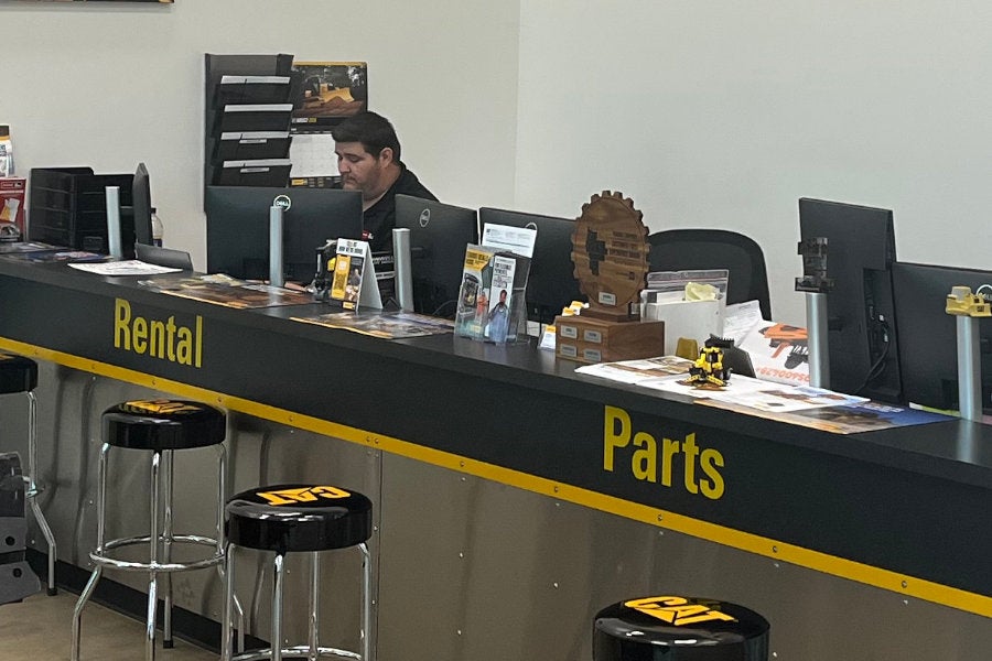 Parts and rental counter inside Peterson Cat Roseburg.