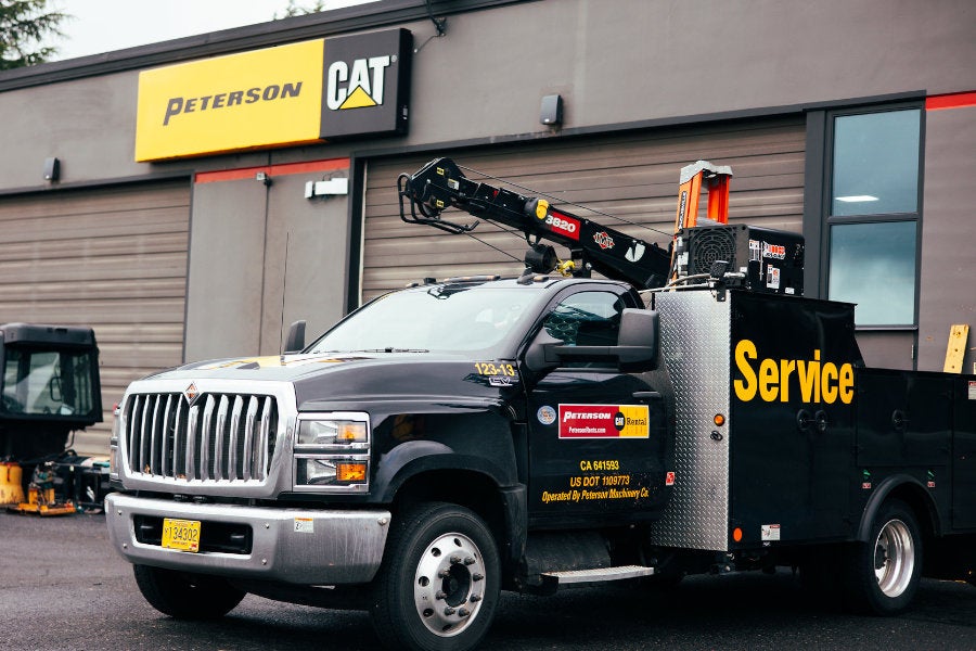 International CV Series field service truck parked at Clackamas store