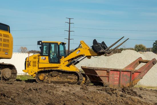 Use a variety of crawler loader attachments for maximum versatility