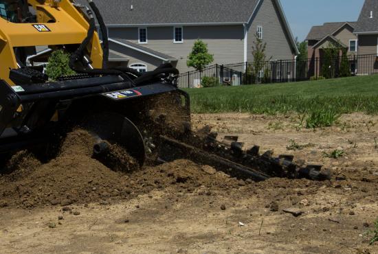 Cat® T9B Trencher in Landscaping Application