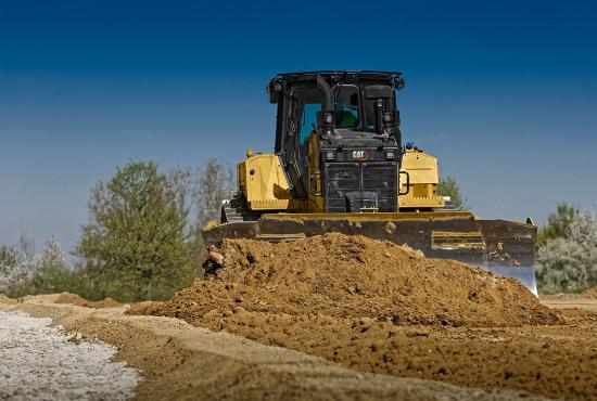 D6 Dozer Grading to Make a Base of Recycled Demolition Material
