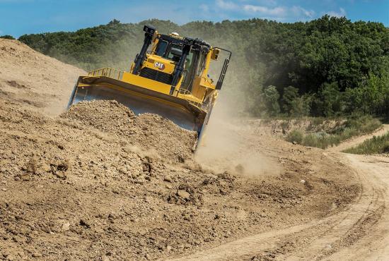 D8 Dozer Working on a Road Building Project