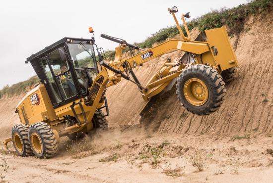 High bank using the 140 GC motor grader