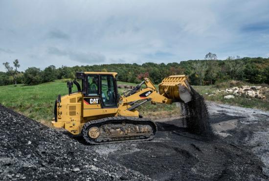 963K Track Loader spreading asphalt millings