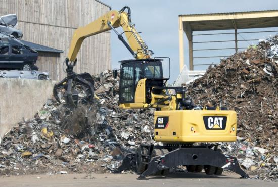 MH3026 Wheel Material Handler Working at a Scrap Metal Recycling Operation
