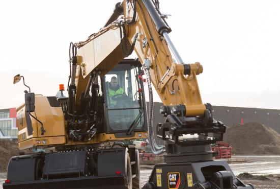 Tackle rocks with the grapple on the M318 Wheeled Excavator