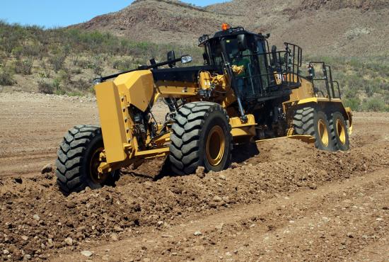 Heavy blading with the 16 Motor Grader