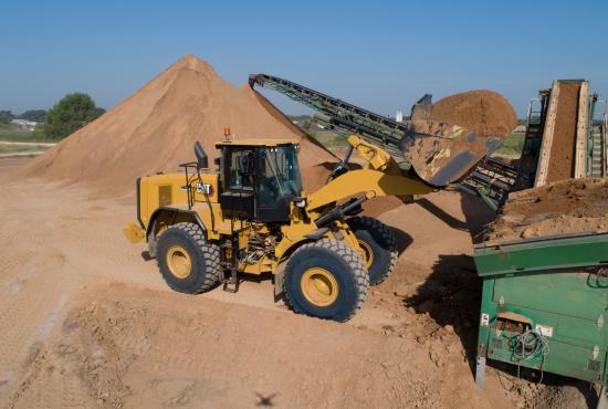 966 GC Medium Wheel Loader with a Full Bucket