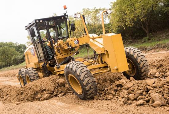 Wheel lean blading with the 140 GC motor grader