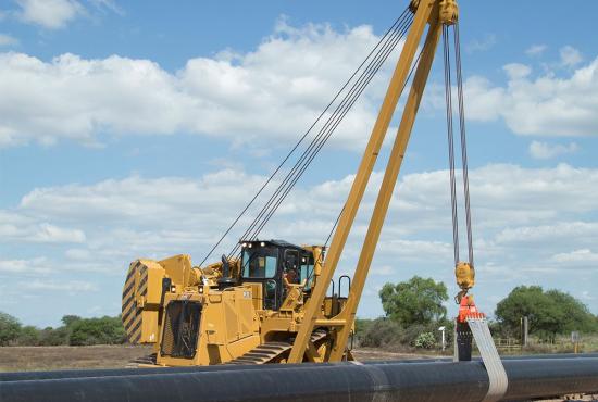 PL83 Pipelayer carrying pipe