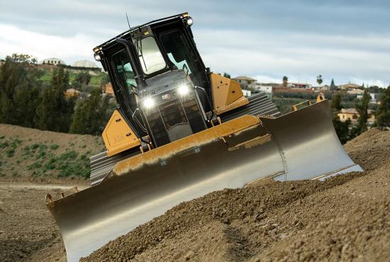 D5 Dozer Grading on a Slope