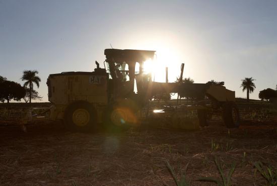 120 Motor Grader at sunset