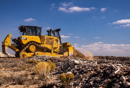 D7 Dozer Grading an Oil Pad