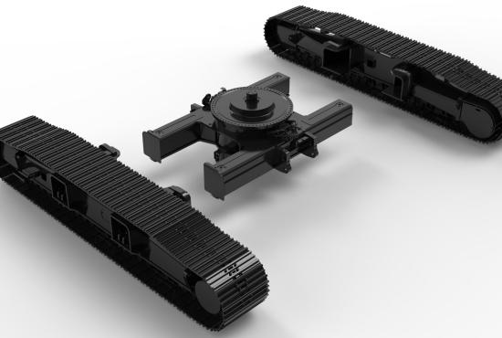Variable Gauge Undercarriage with Tracks separated out