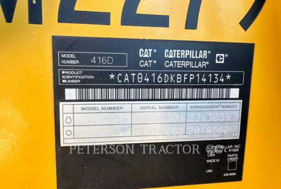 2004 CAT 416D BACKHOE LOADER