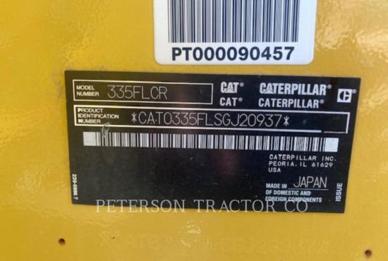 2020 CAT 335F CR EXCAVATOR