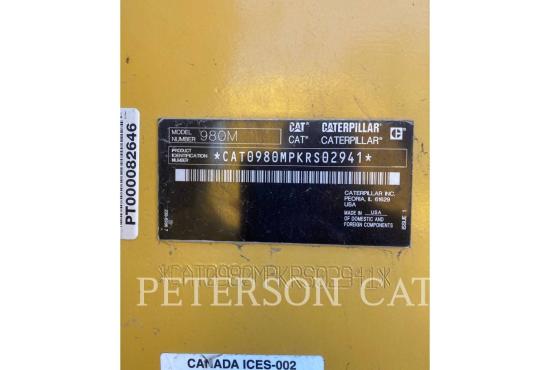 2018 CAT 980M WHEEL LOADER